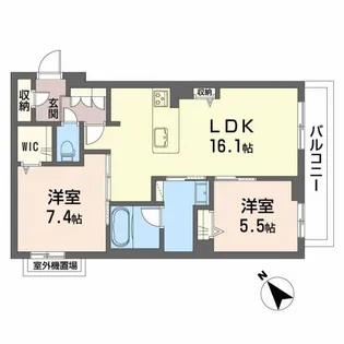 Refiant東谷山【2階】の間取り