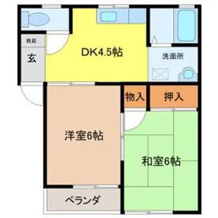 若林コーポ【2階】の間取り