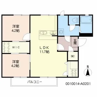 ウイズF A棟【2階】の間取り