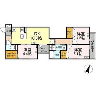 セレスティア西瑞江【3階】の間取り