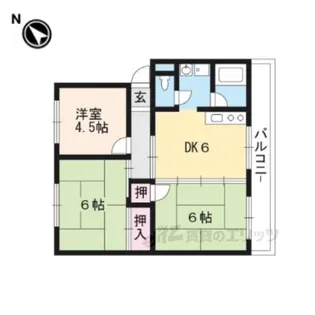 ハイツ清涼【4階】の間取り