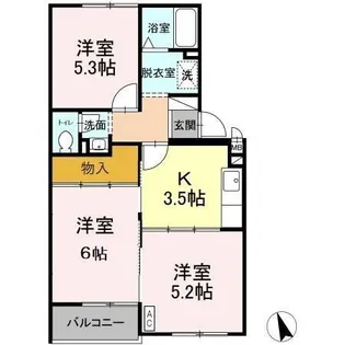 サンハイツ今枝【3階】の間取り