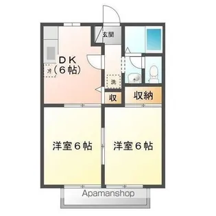 サンライフ中川【2階】の間取り