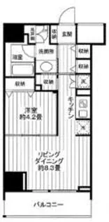 クロスレジデンス白金高輪【7階】の間取り