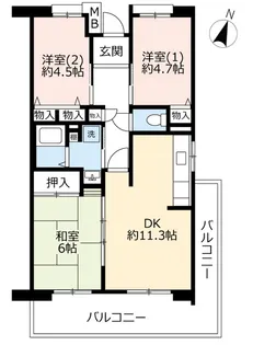 URグリーンヒルズ御影【1階】の間取り