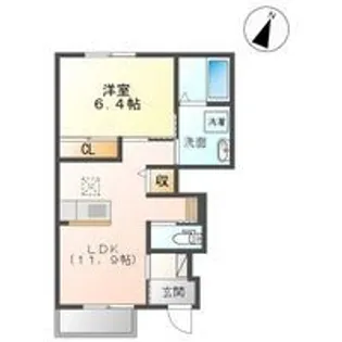 1LDKの間取り画像