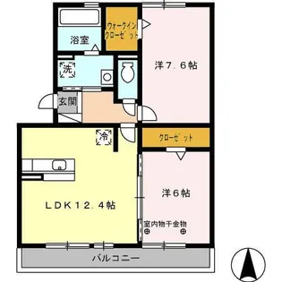 パークハイツ【2階】の間取り