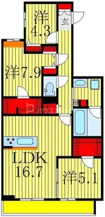 シャーメゾンサウス【4階】の間取り