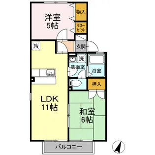 メルベーユ A【1階】の間取り