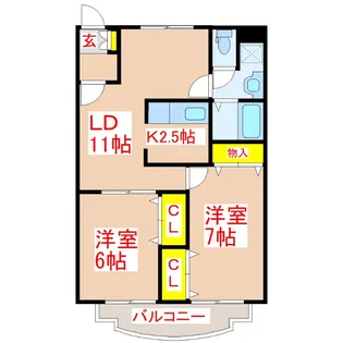ガーデンプレイス錦江【3階】の間取り