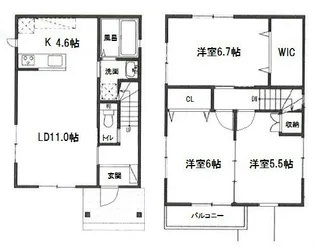 静岡県掛川市緑ケ丘2【一戸建】の間取り