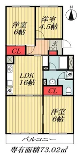 ウェルフェアグリーン原木三号館【5階】の間取り