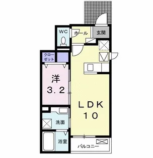 ラ・フェリーチェII【1階】の間取り