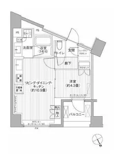 ヘキサート六本木【5階】の間取り