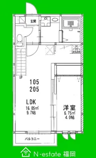 福岡県福岡市西区愛宕1【アパート】の間取り