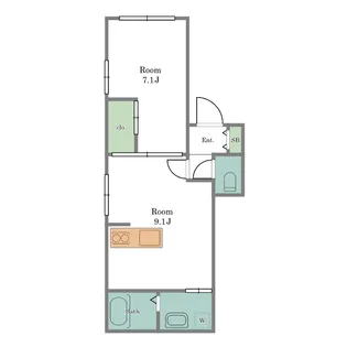 メゾンアサガ【1階】の間取り