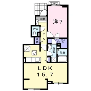秋田県大仙市花館字下殿屋敷【アパート】の間取り