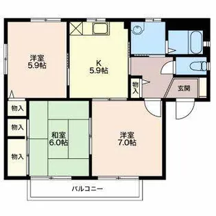 ビレッジ アスカB【2階】の間取り