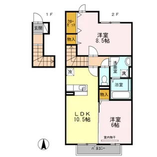 ベルパージュ A棟【2階】の間取り