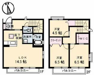 サニーコート B棟【1階】の間取り