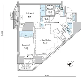 Prime Art白金台【14階】の間取り