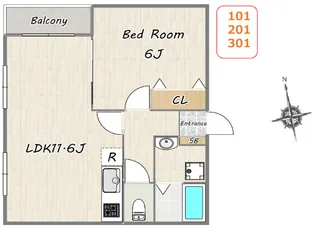 埼玉県戸田市大字新曽【アパート】の間取り