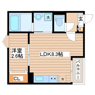R-SMARTスカイヒル長町【2階】の間取り