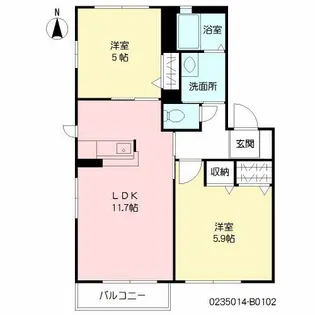 サンヒルズ下田 B棟【1階】の間取り
