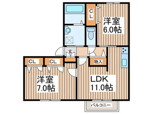 ガーデンヒルズ壱番館【2階】の間取り