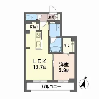 ソール デ リーヴル 西町【2階】の間取り