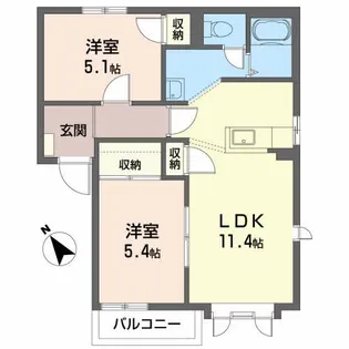 ボン・エスポアールB【2階】の間取り