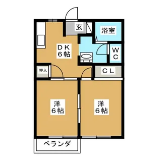 サンハイツ北城C棟【2階】の間取り