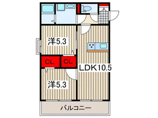ノーブルヴィラ西大宮【2階】の間取り