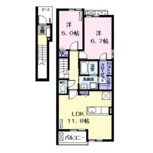 K.F.K.アルバseven【2階】の間取り