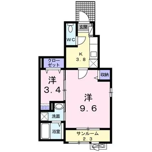 プレジール【1階】の間取り