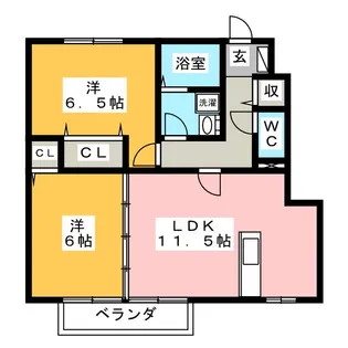 オ・ソレイユ190【1階】の間取り