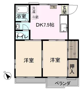 ヴィラ国立【2階】の間取り