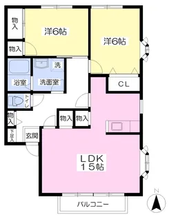 ニューメゾンド・クレール B【1階】の間取り