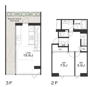THE GRANDUO SAKURASHINMACHI【2階】の間取り