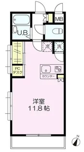 グラースビ若林【4階】の間取り
