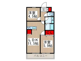 ドゥ・ボヌ-ル【3階】の間取り