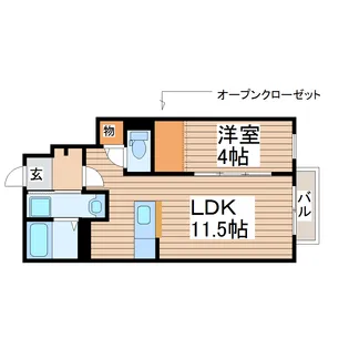 アステラス八乙女【1階】の間取り