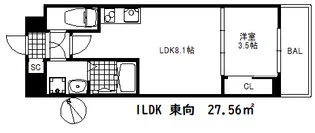 リヴィアスコウベラメール【7階】の間取り