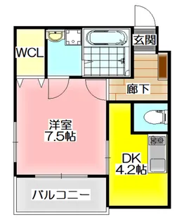 ボヌール菊水【1階】の間取り