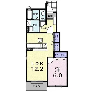 カームリー・カーサII【1階】の間取り