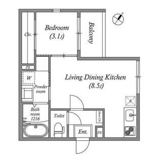 ハーモニーテラス大野【3階】の間取り