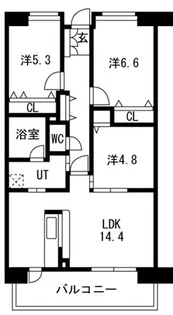 アクティ目黒駅前 2号棟【2階】の間取り