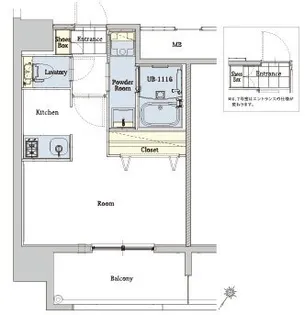 エンクレストベイ天神東III【8階】の間取り