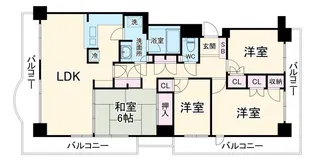 パークシティ金沢八景F棟【14階】の間取り
