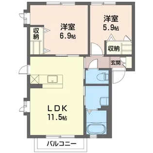 グランシードA【2階】の間取り
